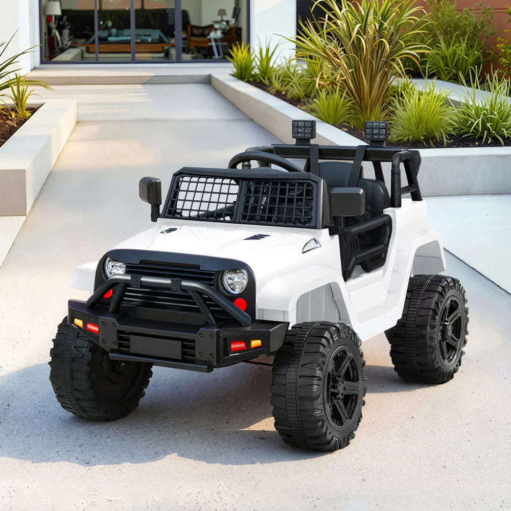 Rigo Kids Electric Ride On Car Jeep Toy Cars Remote 12V White