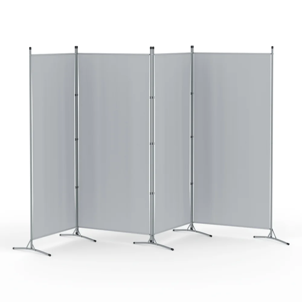 Artiss 4 Panel Room Divider Screen 345x180cm Fabric Grey
