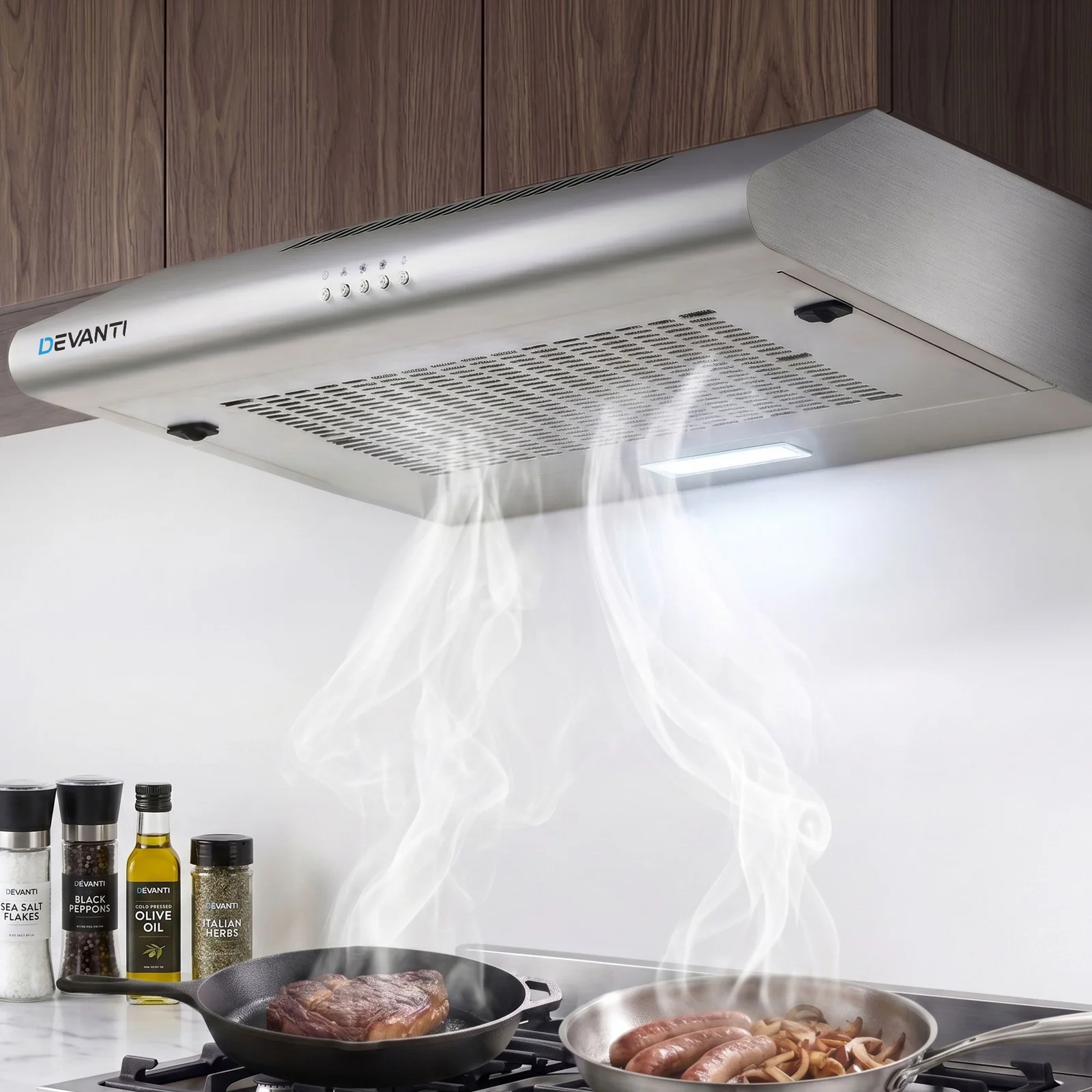 Devanti 600mm Range Hood 60cm Rangehood Stainless Steel