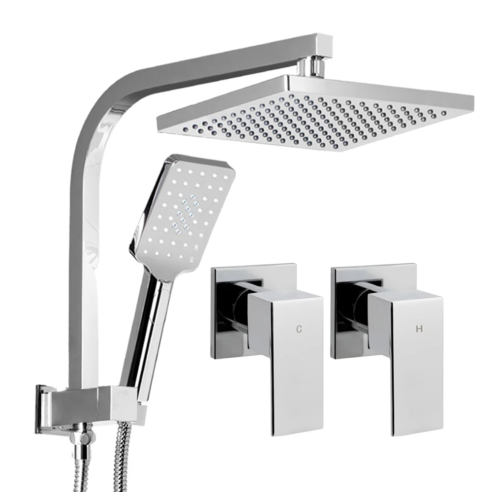 Cefito 8'' Rain Shower Head Set Handheld Square High Pressure wins Tap�Chrome