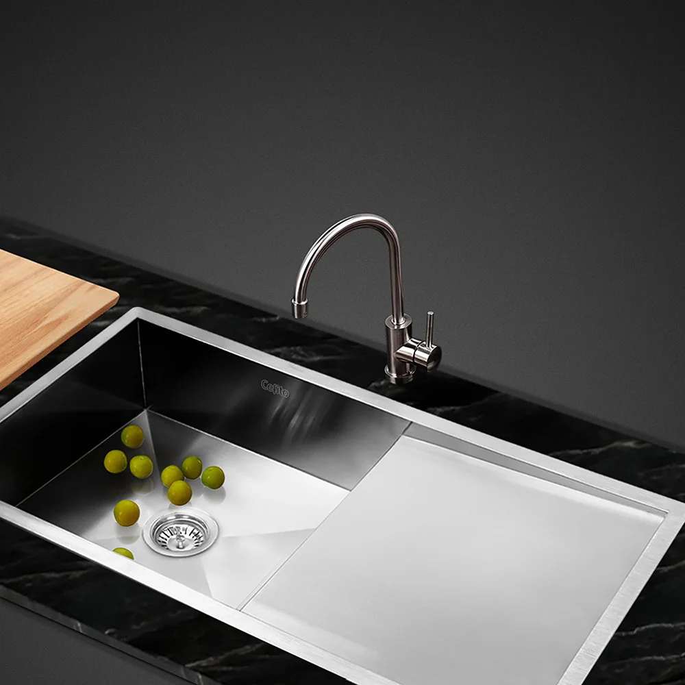Cefito Kitchen Sink 96X45CM Stainless Steel Basin Single Bowl Silver