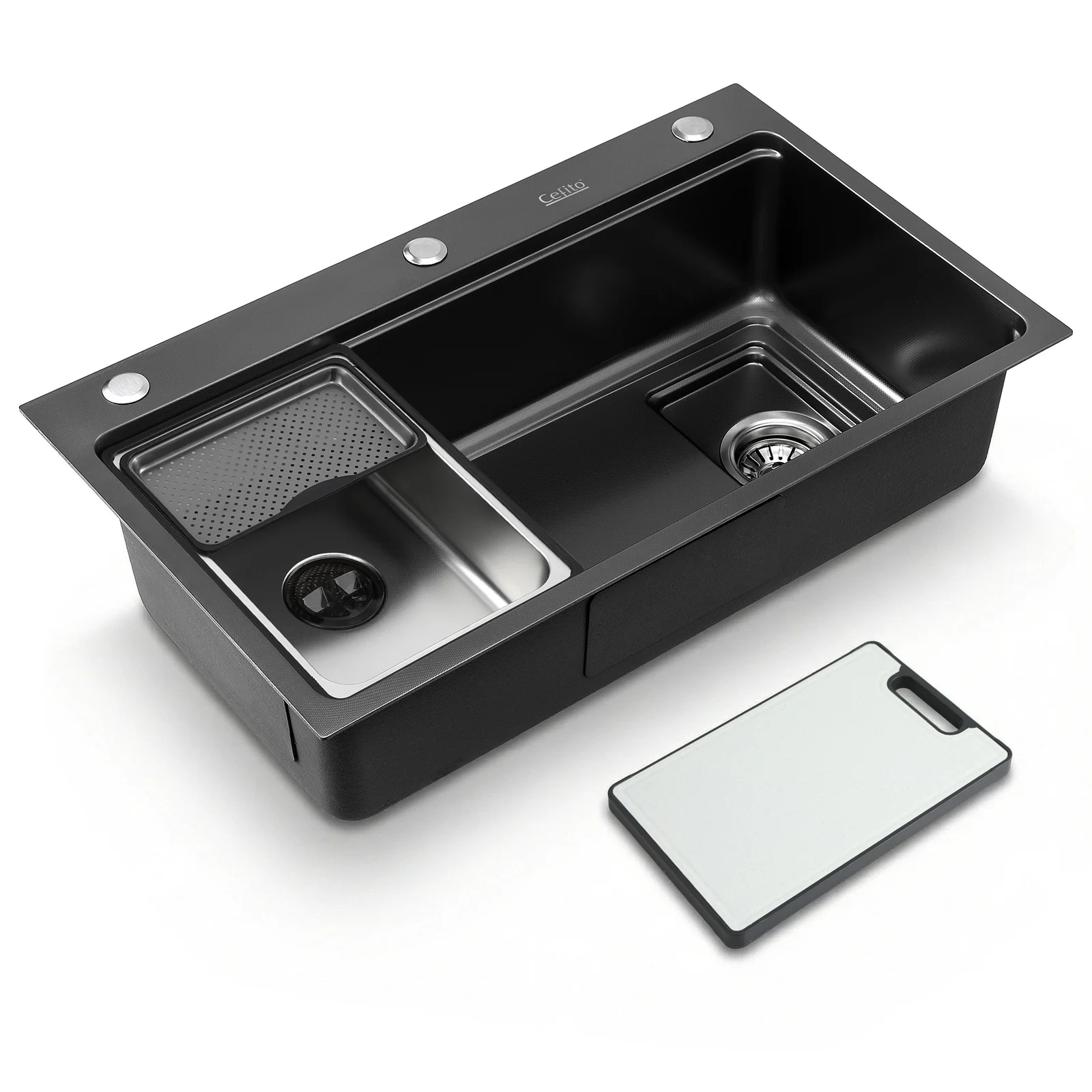 Cefito Kitchen Sink 304 Stainless Steel Bar Sink Millet Grain Water Basin Sink