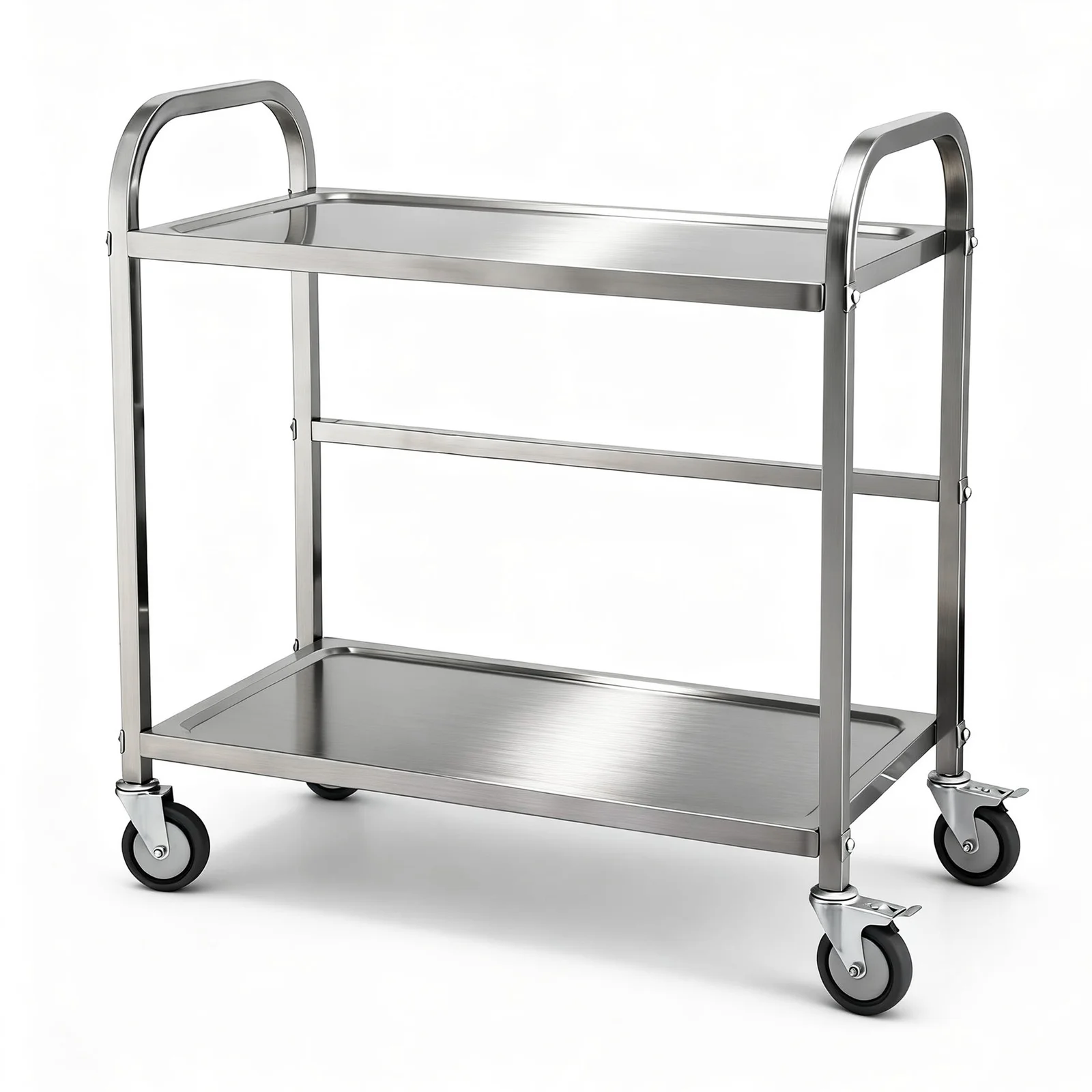 Cefito 2-Tier Stainless Steel Kitchen Trolley with Wheels 84x56x98cm