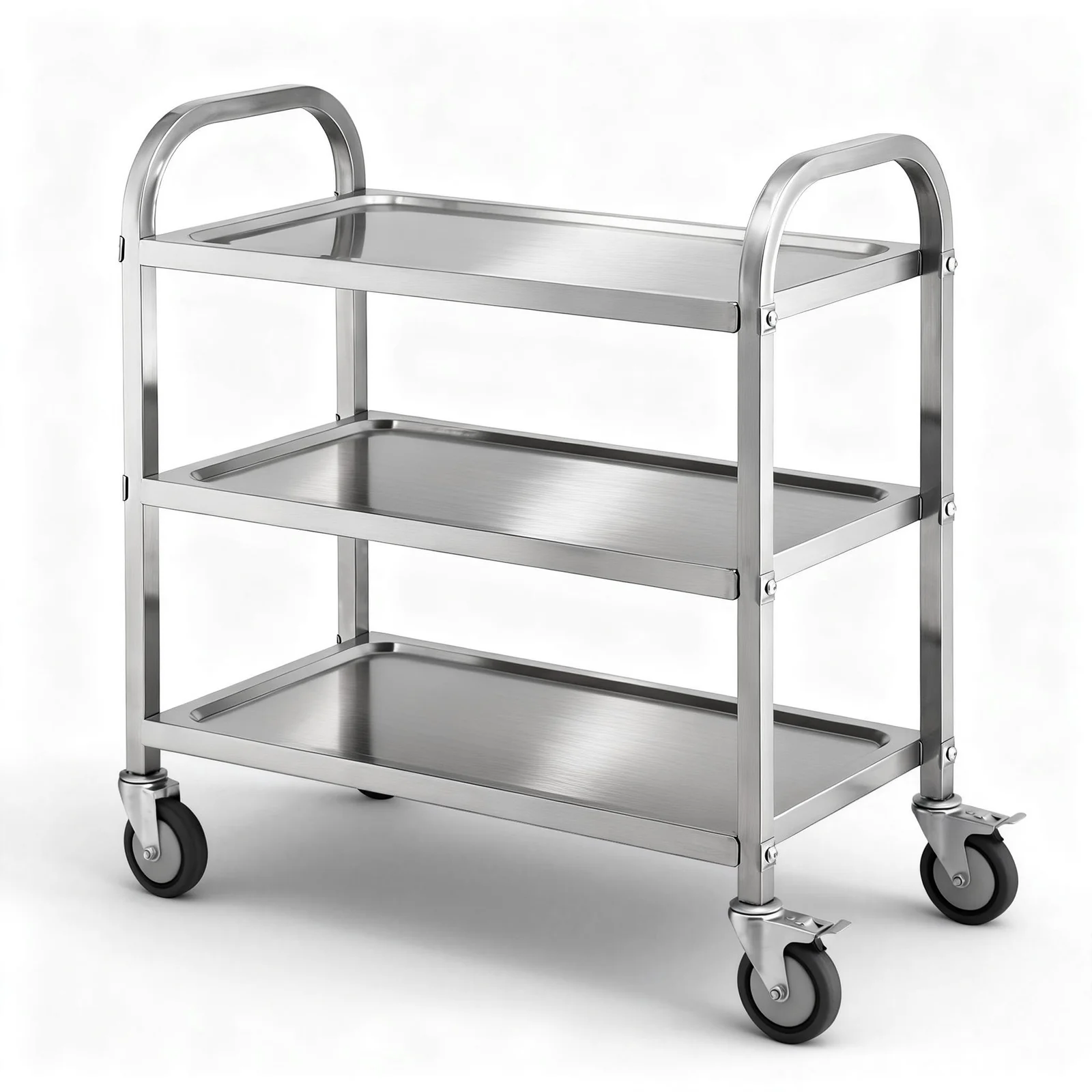 Cefito 3-Tier Stainless Steel Kitchen Trolley with Wheels 89X50X83cm