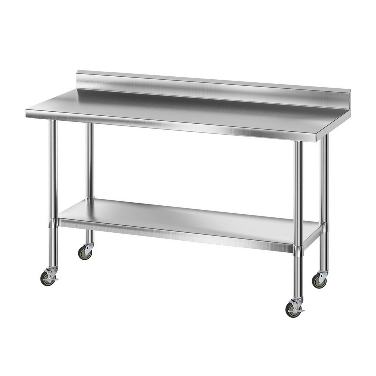 Cefito Stainless Steel Kitchen Bench w/ Splashback 1500x600MM 430