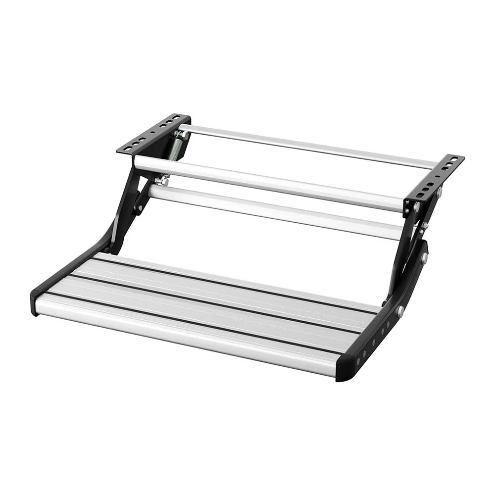 Weisshorn Manual Pull Out Caravan Step Folding RV Entry Stair 200KG Capacity Non-Slip Aluminium
