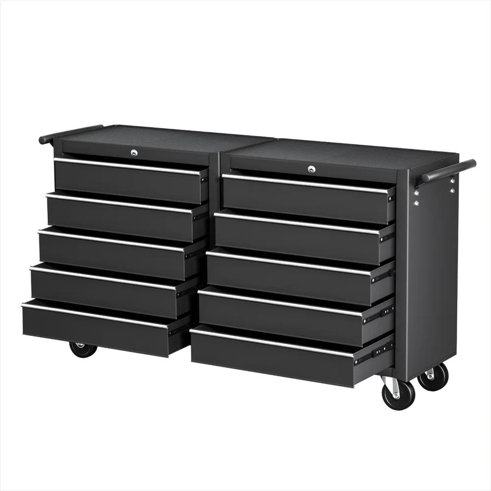 Giantz Tool Chest Trolley 10 Drawers Toolbox Storage Black