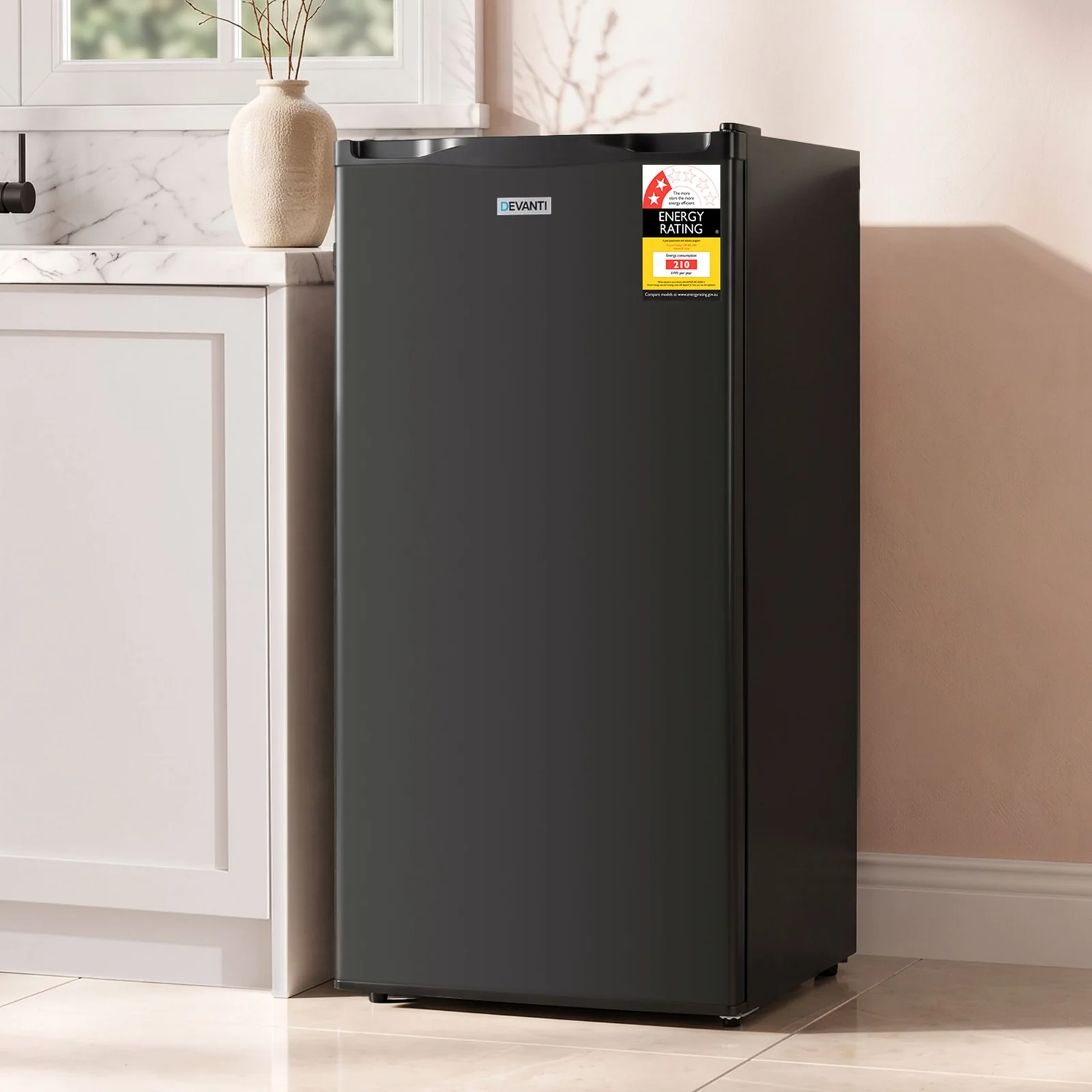 Devanti 81L Upright Freezer Fridge Black