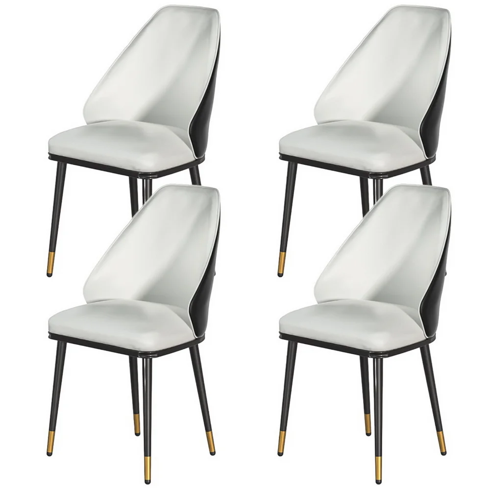 Artiss Dining Chairs Set of 4 Leather Seat Beige and Black