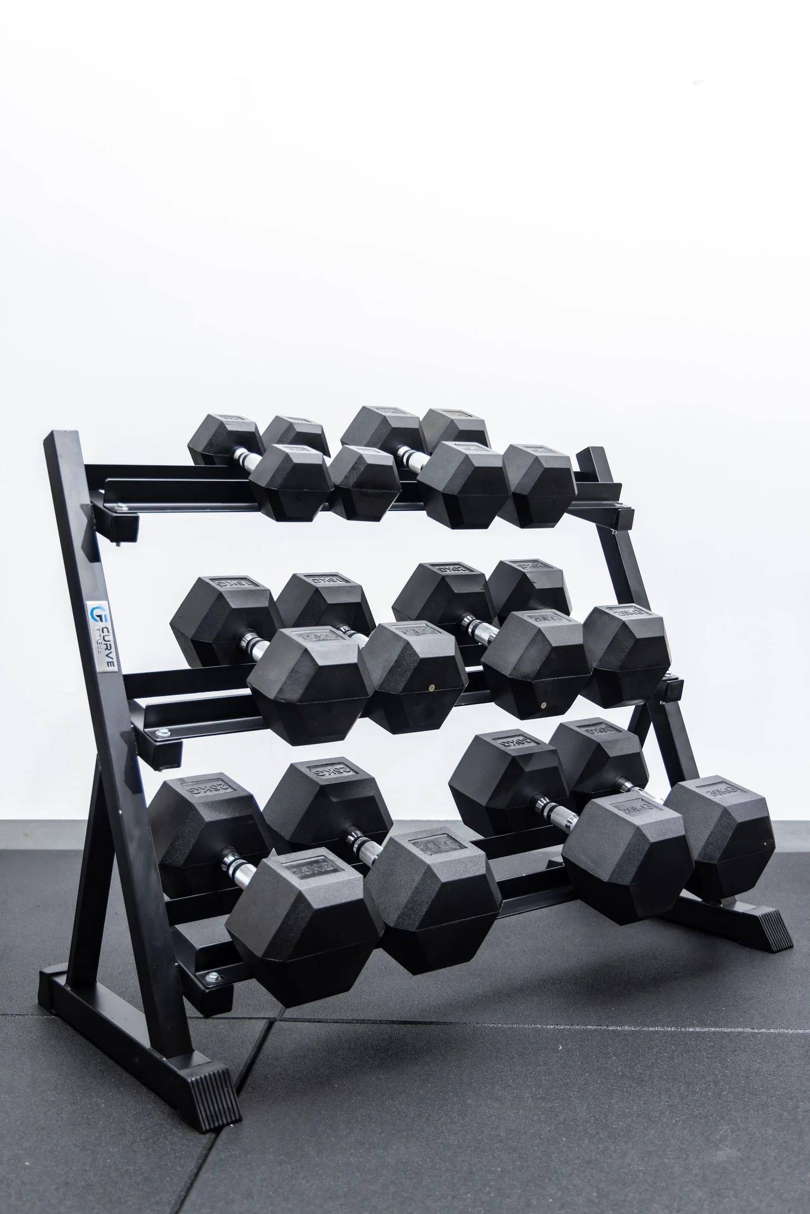 6 Pairs Hex Dumbbells PLUS Dumbbell Rack (210 kg | 5kg-30KG | 1.1m 3-tier Rack)