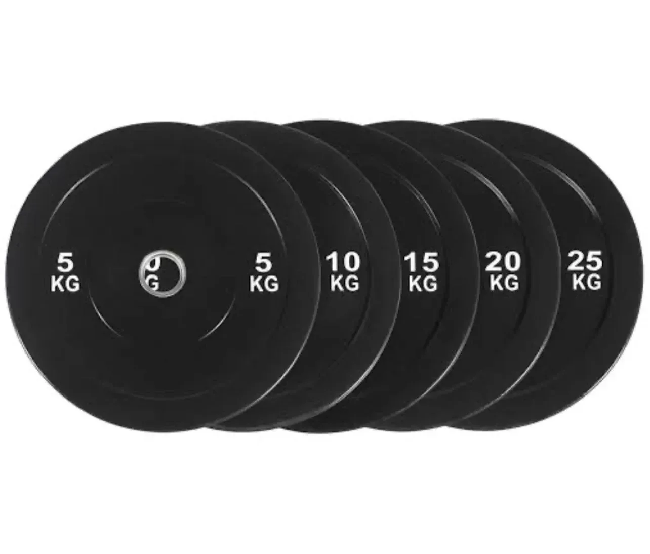 Black Olympic Bumper Plates - 100kg kit PLUS Olympic Barbell (2.2m | 20kg)