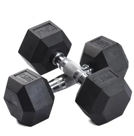 Rubber Hex Dumbbells 2X15 kg
