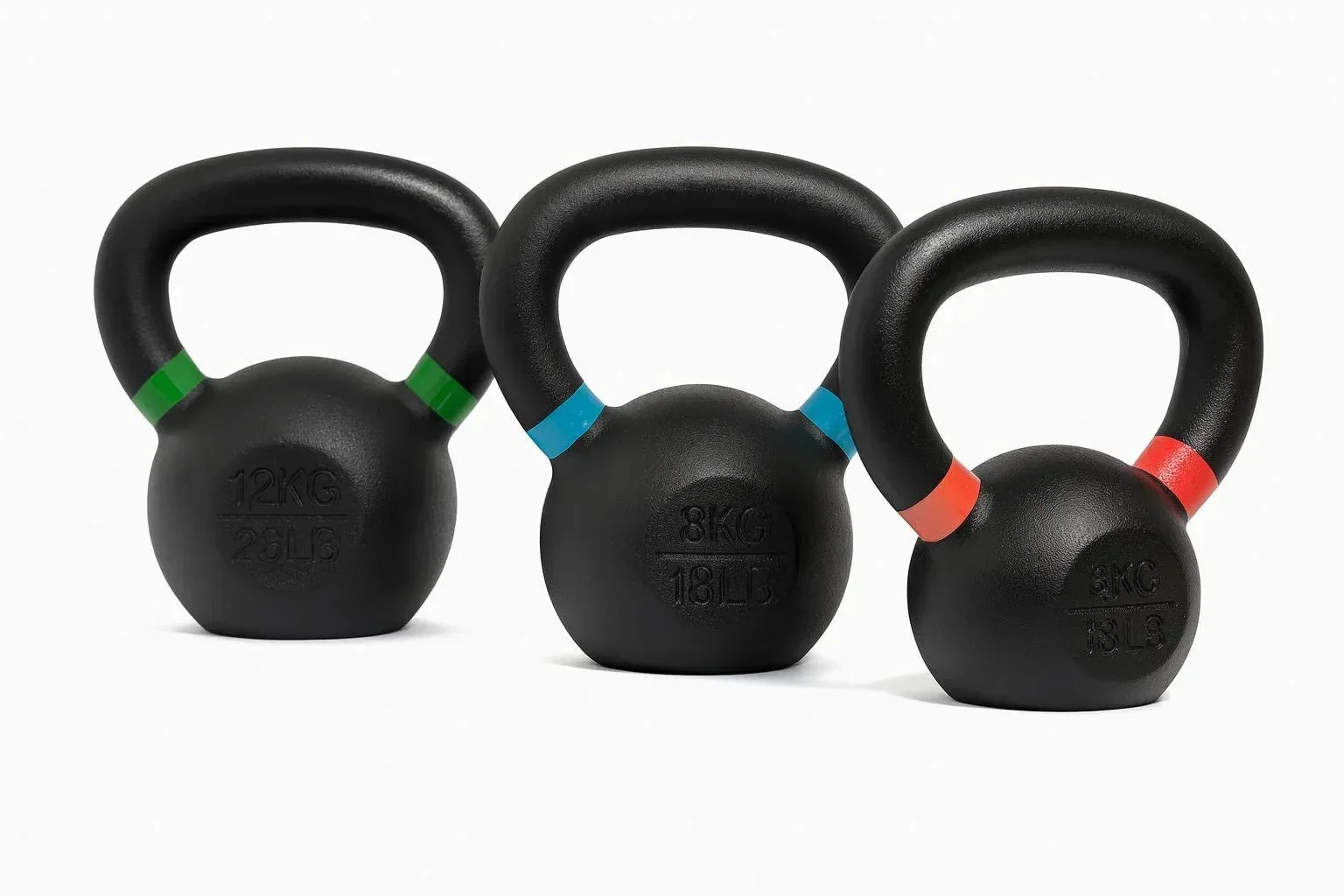 Cast Iron Vinyl Kettlebells (Colour-Marked) 16 Kg