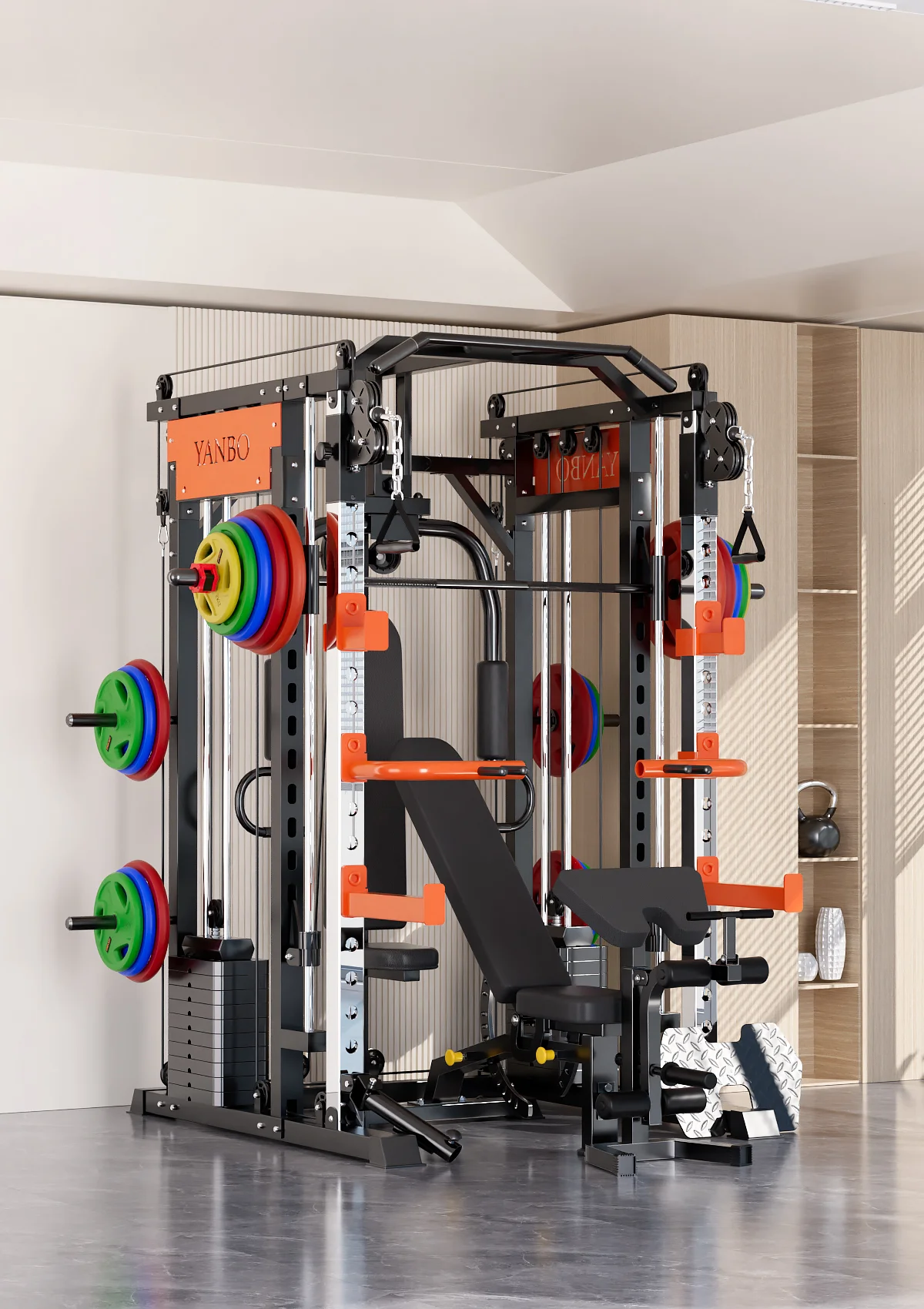 130kgs pin loaded SmartFit M1 Ultra Leg Press and Chest Fly Multi Functional Training Smith Machine Home Gym 