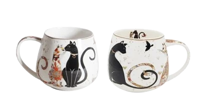 Cat Couple 400ml Mugs – Set of 2