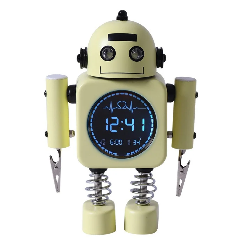 Laser Kids Robot Alarm Clock - Yellow