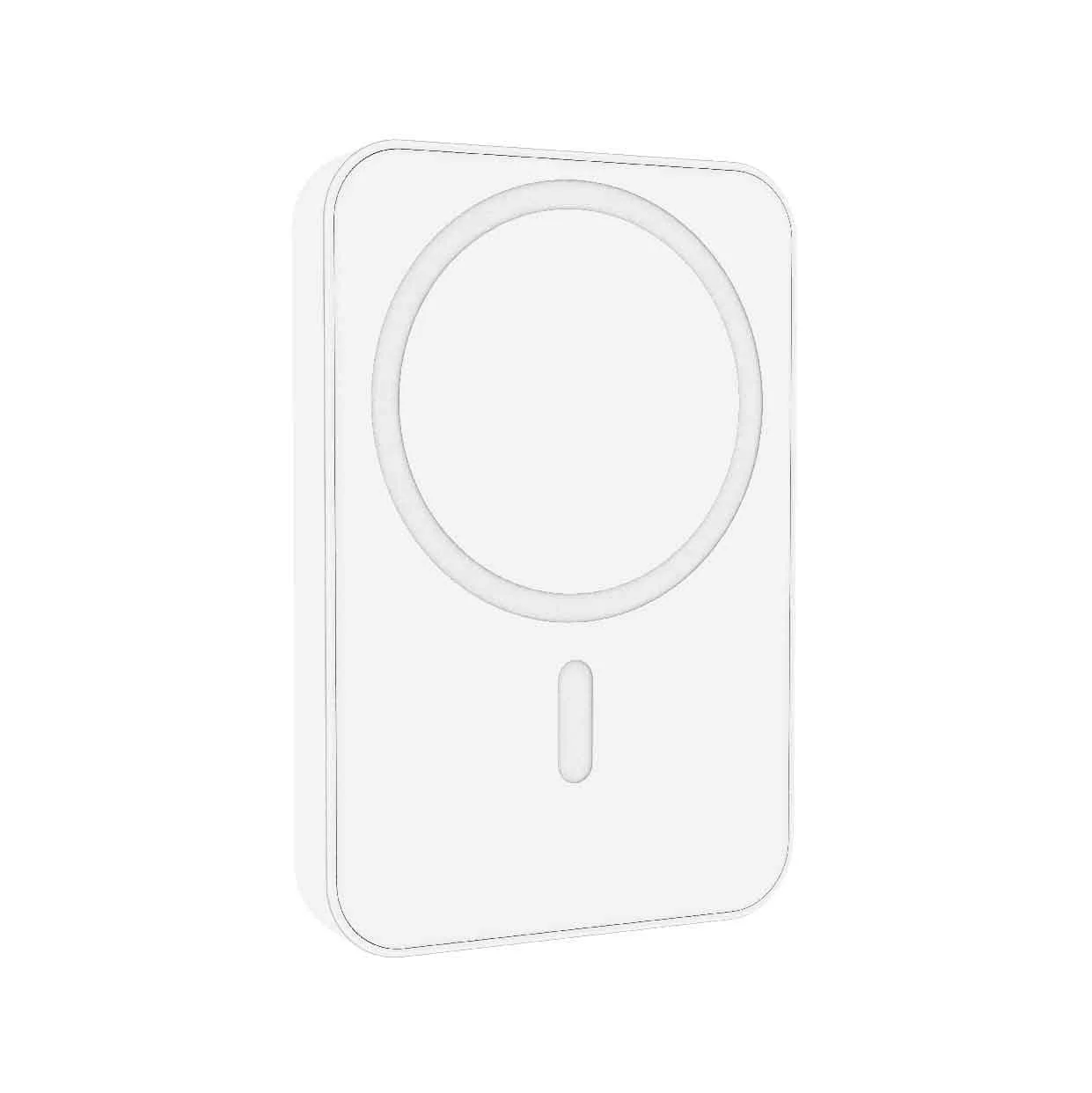 Laser 5000mAh Magnetic Wireless Power Bank White