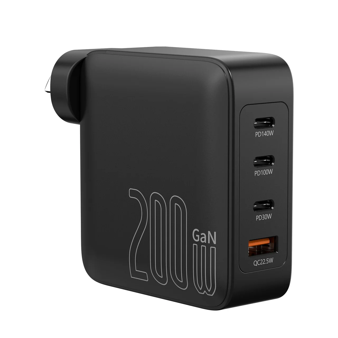 Laser PD3.0 200W GaN Wall Charger Black