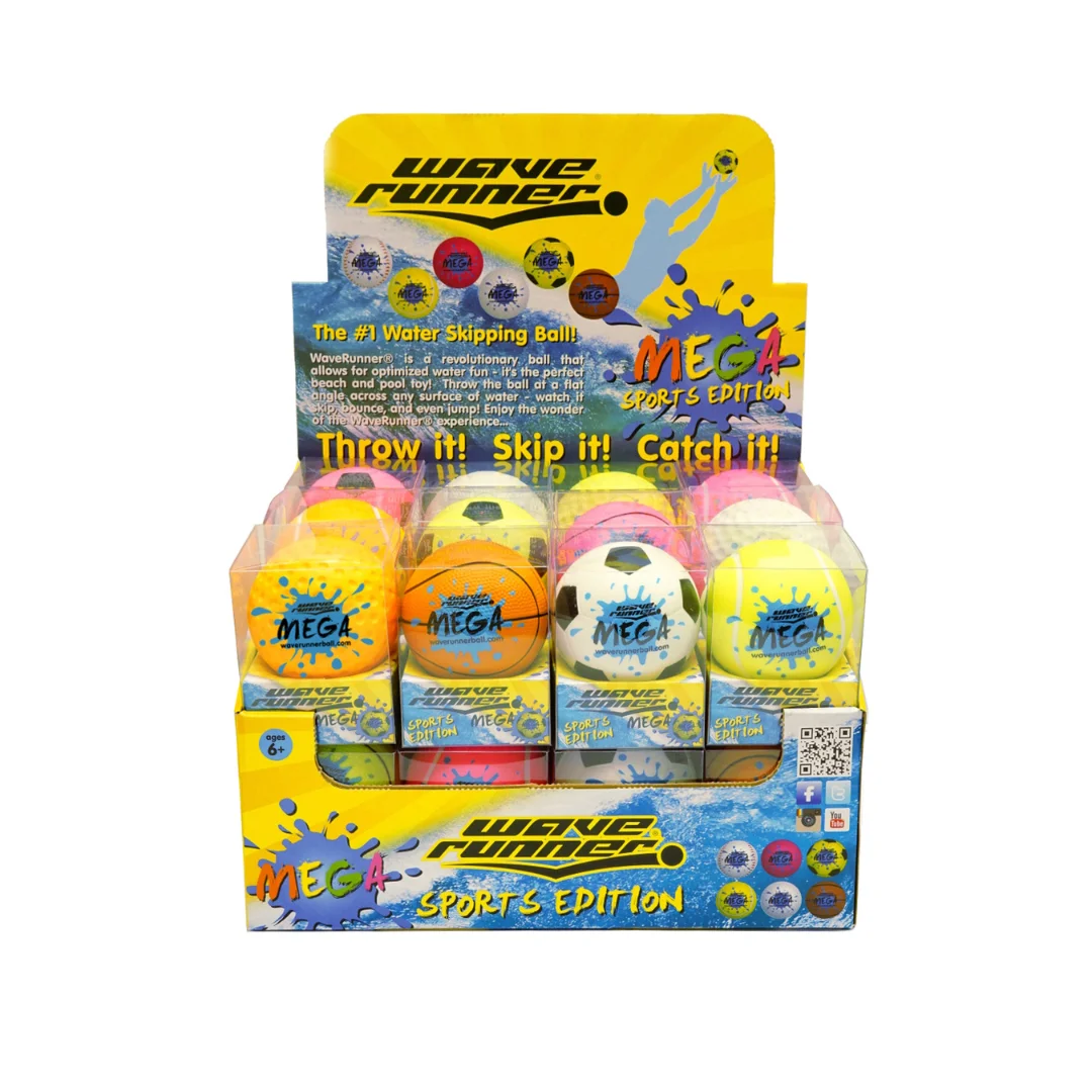 WAVE RUNNER MEGA SPORT BALL 9CM ASST - WR800B-SPT