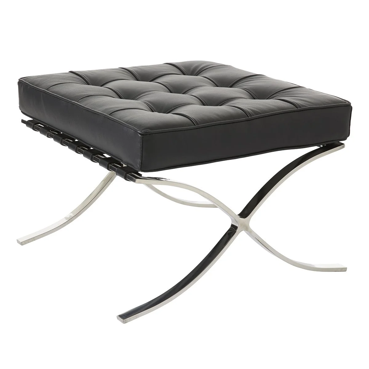 Black Barcelona Ottoman - Classic Version - Replica