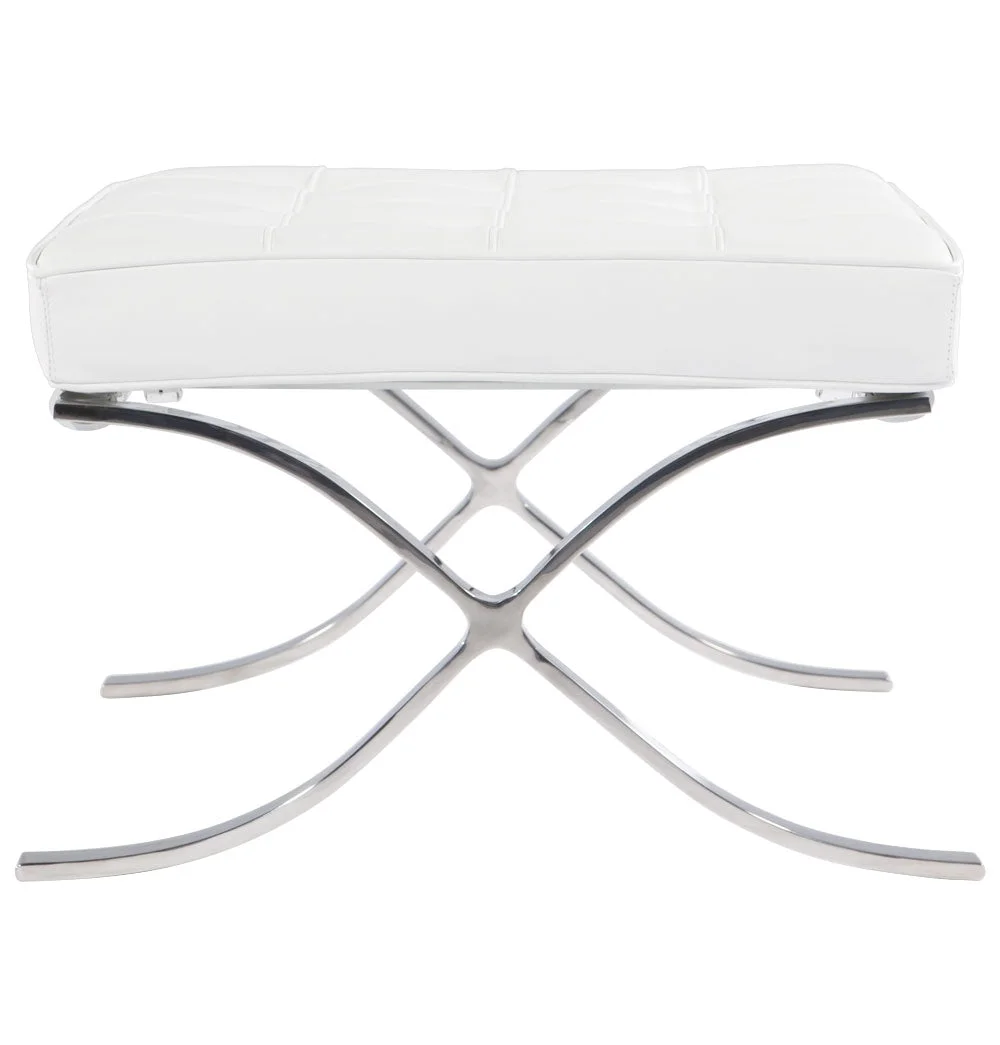 White Barcelona Ottoman - Classic Version - Replica