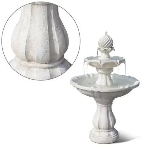 Samland SOLAR POWERED 2-TIER BIRD BATH WATER FOUNTAIN