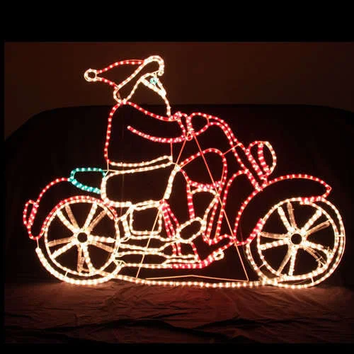 Samland LED SANTA ON HARLEY MOTOCYCLE MOTIF ROPE LIGHT CHRISTMAS