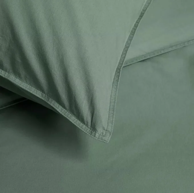 Organic Cotton Basic Green Quilt Cover Sets by Bedding House Super King