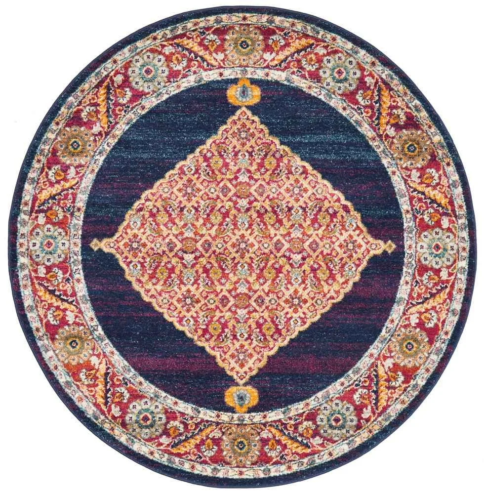 Century 966 Royal Blue Round by Rug Culture - 200 x 200 cm - ROUND