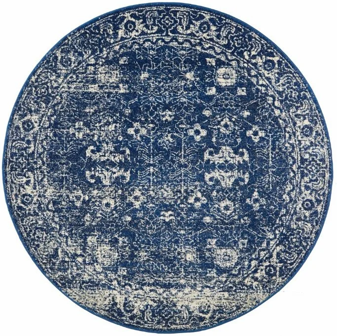 Evoke 252 Navy Round by Rug Culture -200X200CM - ROUND