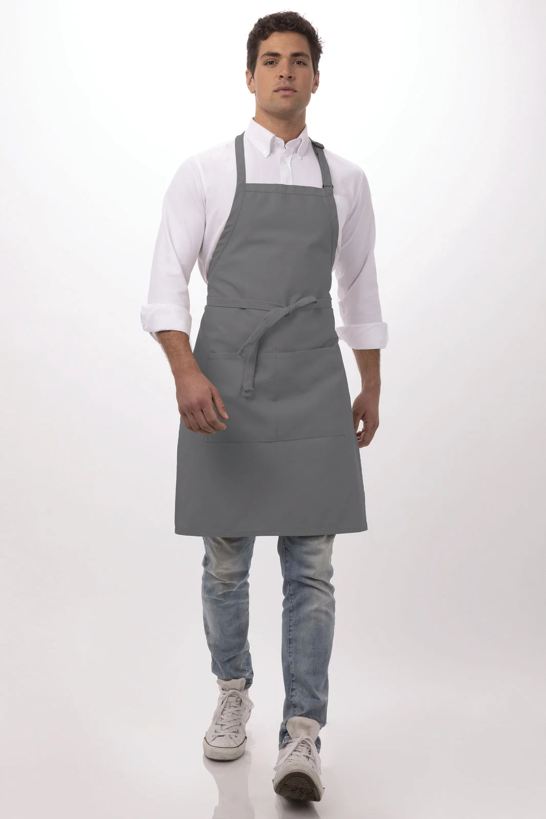 Butcher Grey Bib Apron by Chef Works