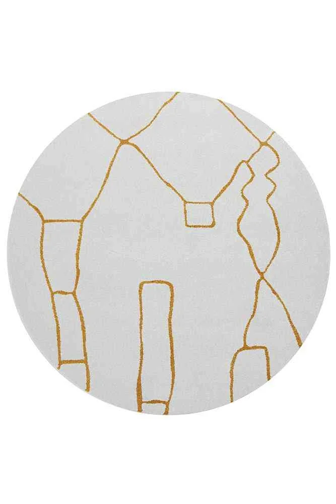 Paradise Round Amy Gold by Rug Culture - 150X150CM - ROUND