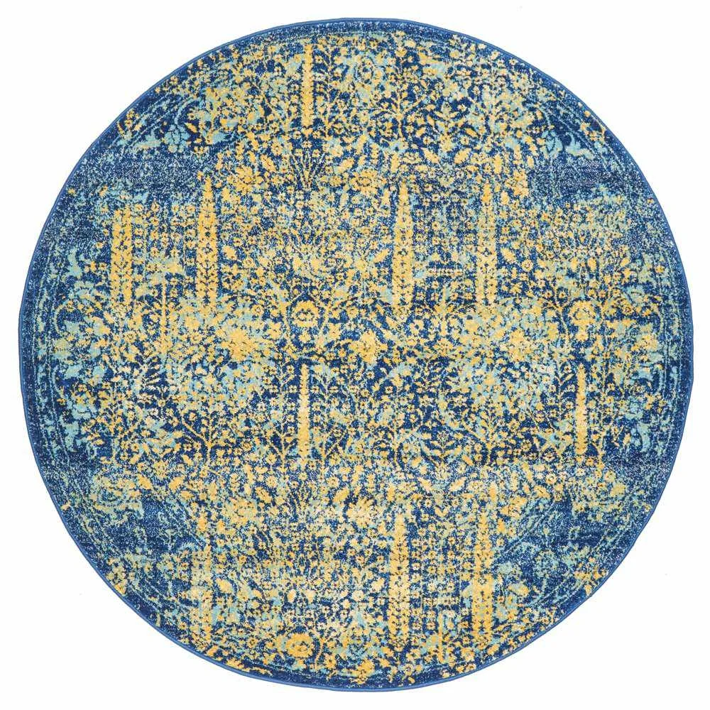 Radiance 411 Royal Blue Round by Rug Culture - 240 x 240 cm - ROUND