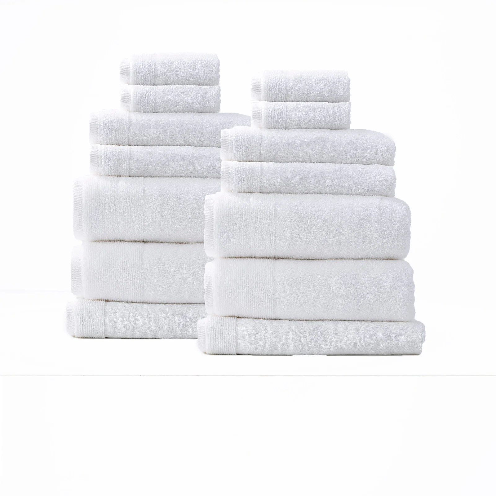 Aireys 650 GSM Zero Twist 14 Piece Snow Bath Towel by Renee Taylor