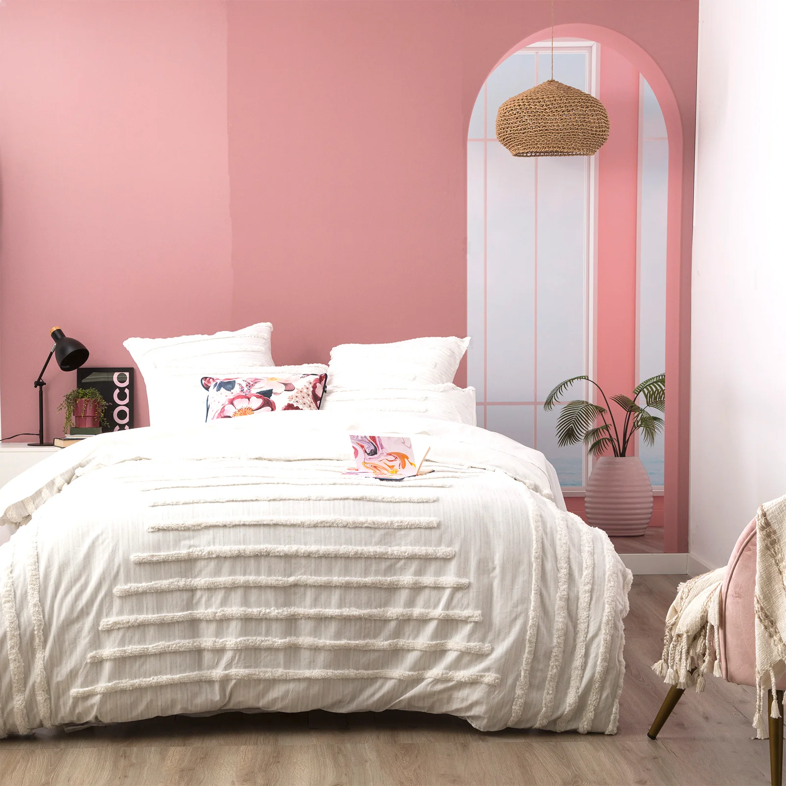 Classic Cotton Vintage Washed Tufted White Quilt Cover Set by Renee Taylor Double