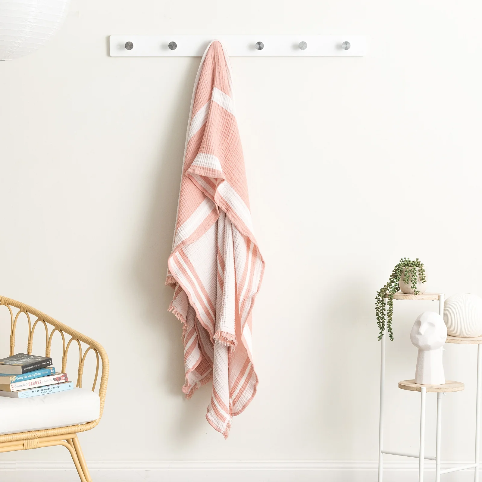 Ray Striped Vintage Washed Yarn Dyed Textured Cotton Mystic Throw by Renee Taylor