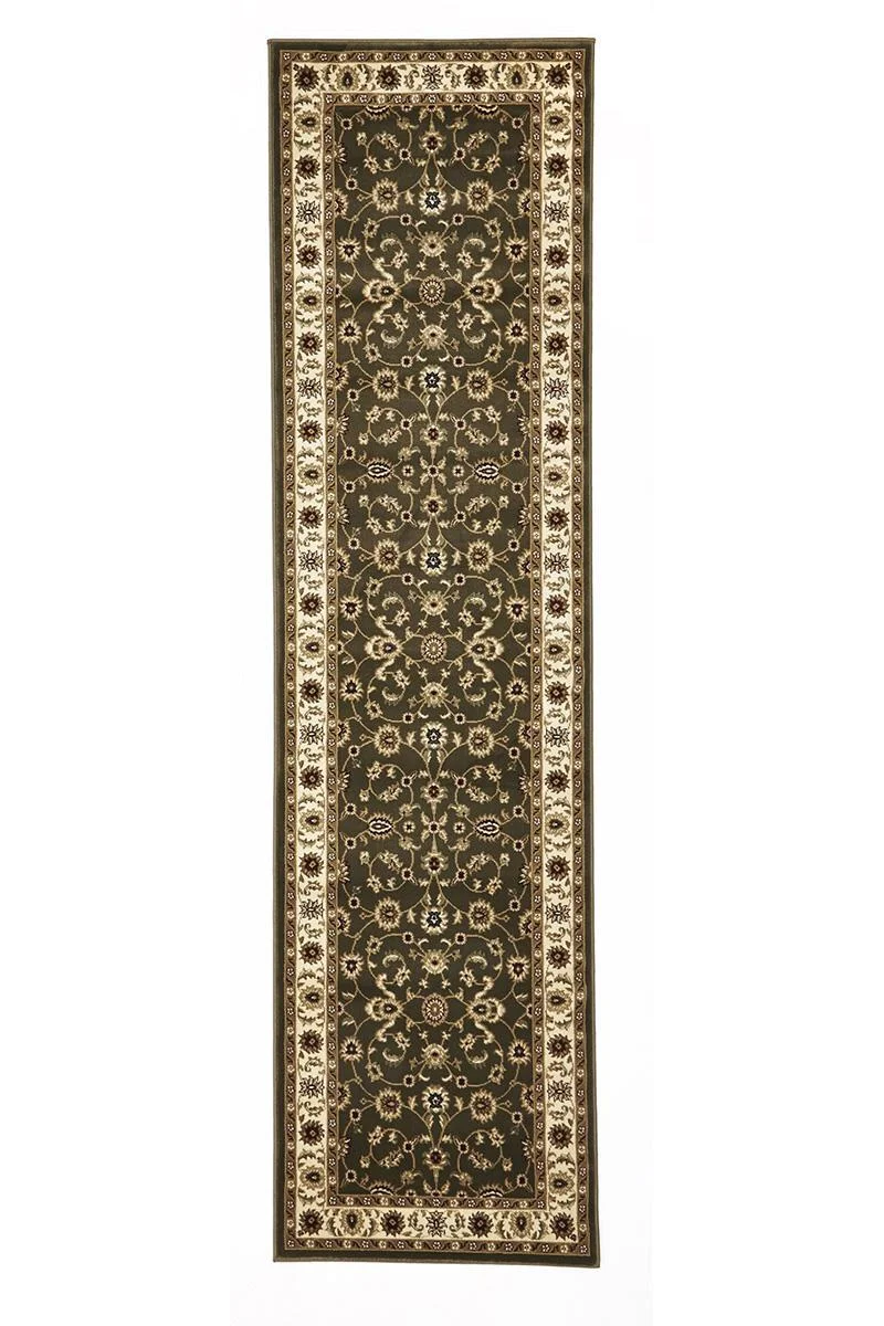 Sydney 1 Green Ivory Runner by Rug Culture - 400X80CM - RUNNER