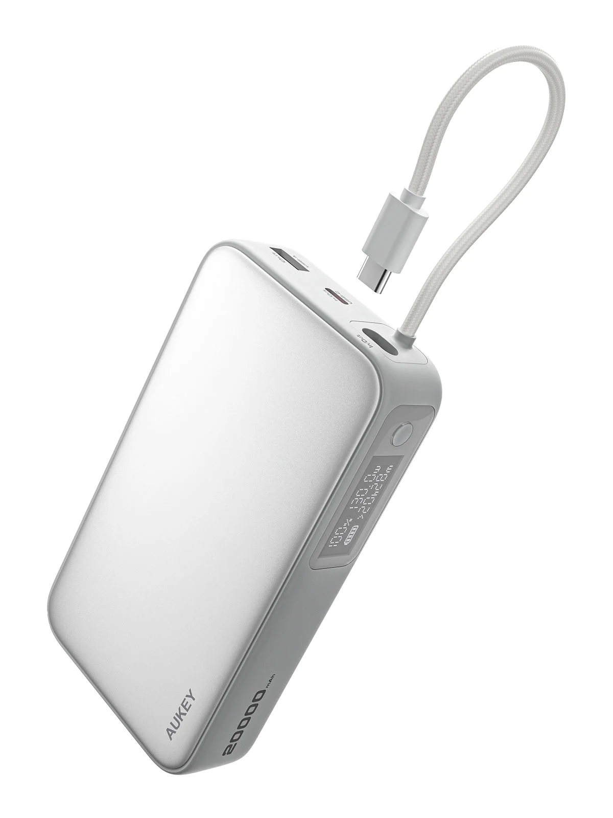 Aukey Spark Sling 20000 Compact Fast Charging Power Bank with Built-in USB-C Cable (PB-Y48)