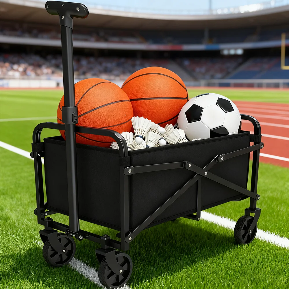 Foldable Shopping Cart, made of 600D waterproof Oxford fabric, equipped with all-terrain silent wheels. Suitable for beach/groceries/garden/shopping trips. A portable shopping cart with strong load-bearing capacity.