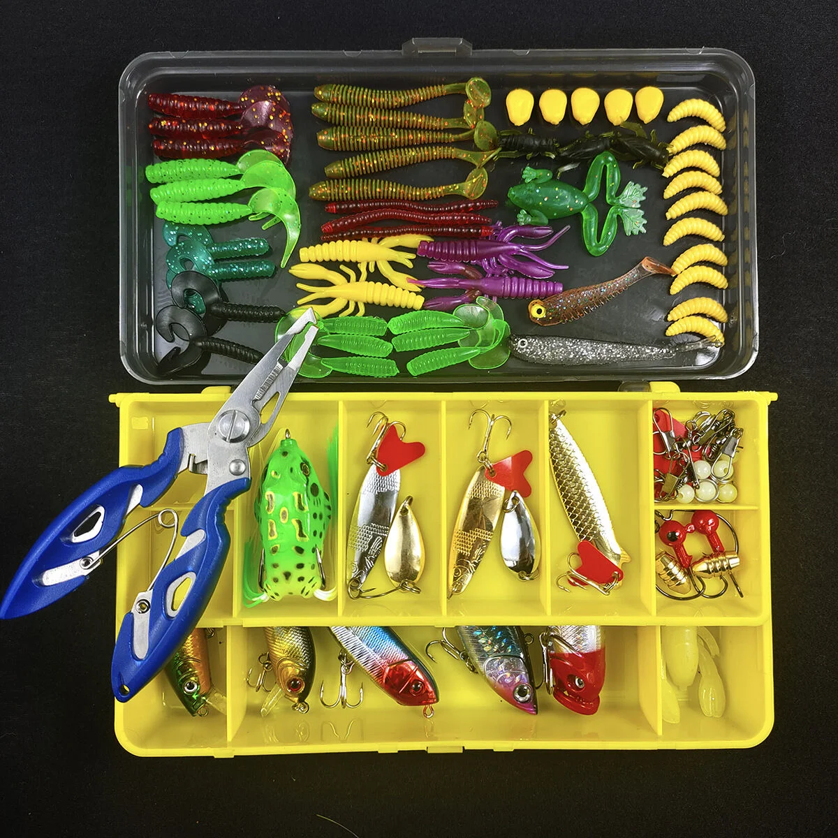 Lure, fake bait set universal complete set, artificial bait for bream, freshwater minnow, vib, peanut, shiny lure, soft bait, iron plate