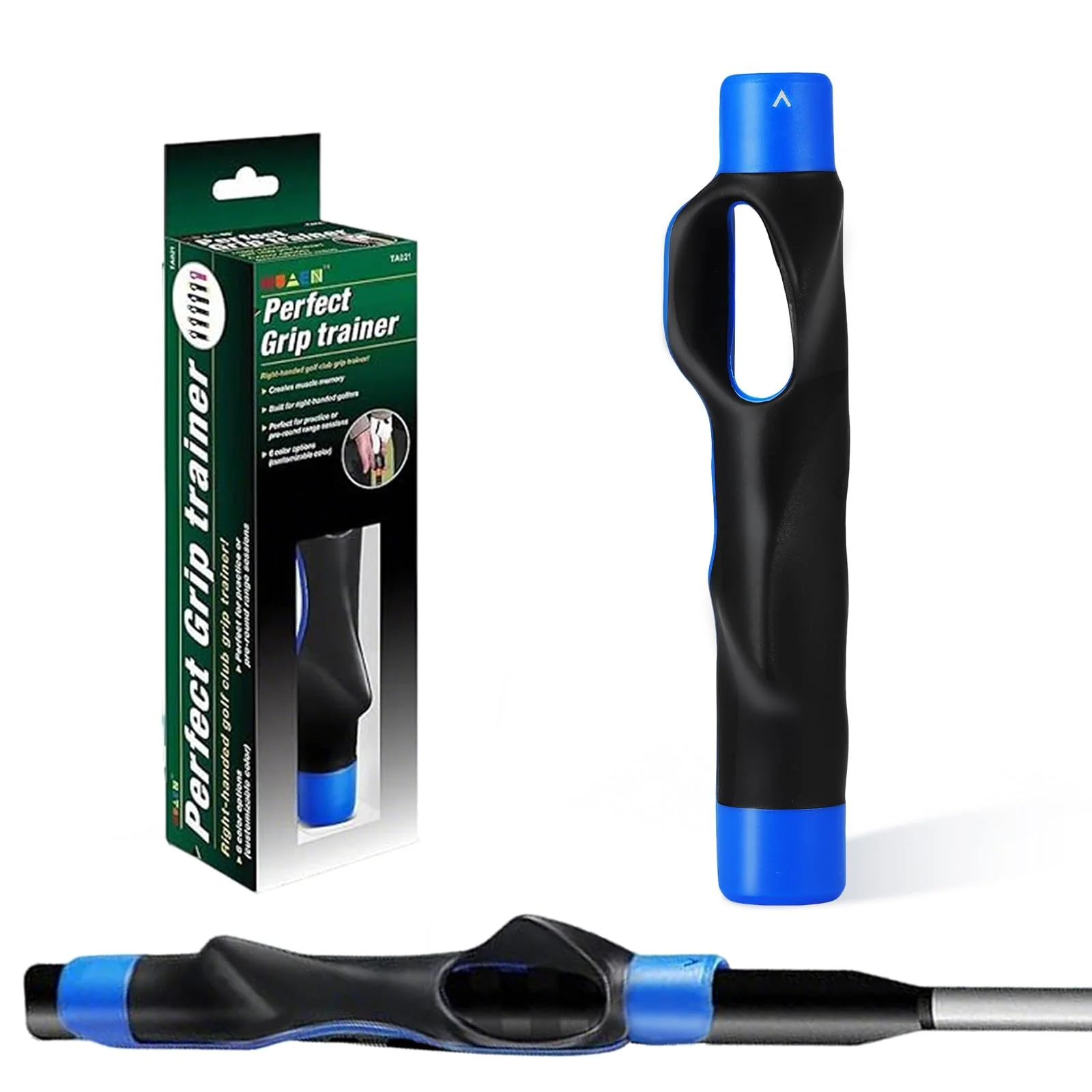 Golf Grip Trainer for Right-Handed Players – Correct Hand Position Tool with Non-Slip Rubber, Fits Most Clubs (Blue)  | Other Colors Available in Store