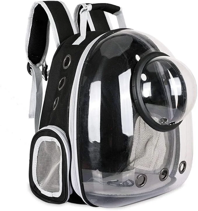 pet products Pet Space Capsule Backpack, Small Medium Cat Puppy Dog Carrier, Transparent Breathable Heat Proof, Pet Carrier for Travel Hiking Walking Camping, Grey