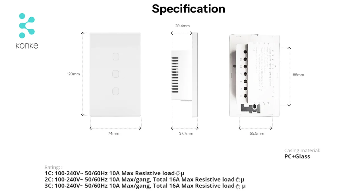 Smart Touch Light Switch 1Ch