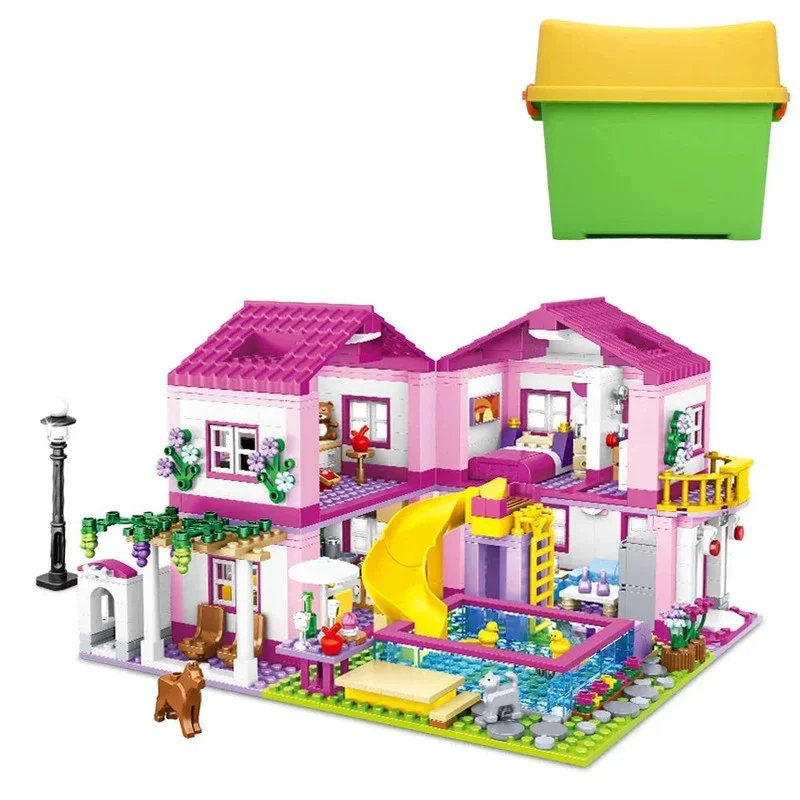 City Villa Castle Building Blocks Set With Pool