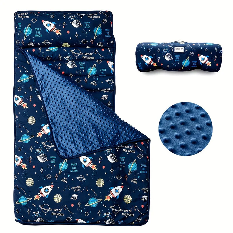 Rocket Pattern Nap Mat for Kids Travel & Daycare
