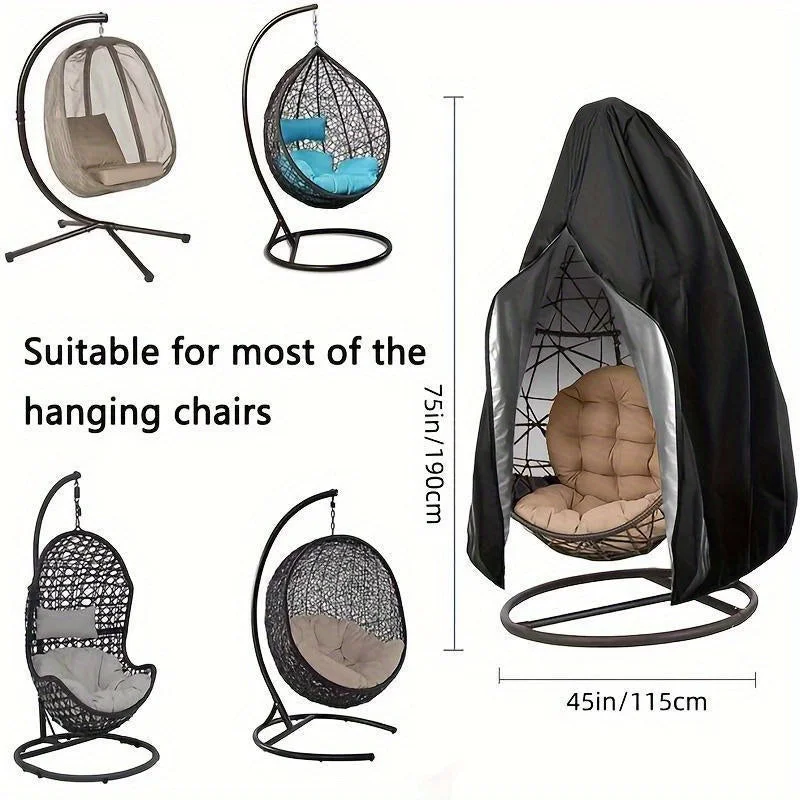 Heavy-Duty Hanging Egg Chair Cover with Zipper Closure