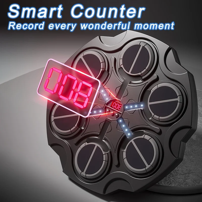 Wall-Mounted Smart Boxing Game with LED & Gloves