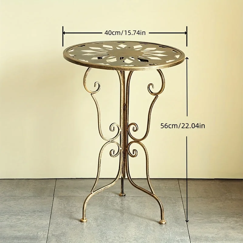 Vintage Metal Scrollwork Side Table