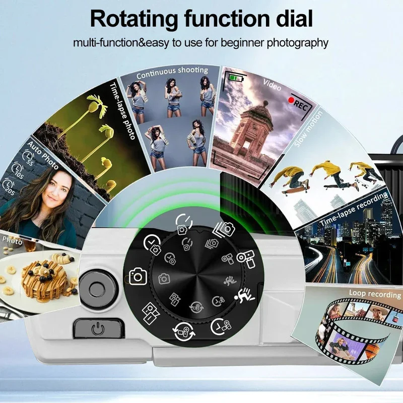 Digital Camera with 3.0 Flip Screen White