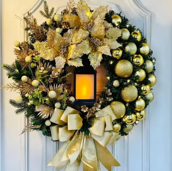 Snowman Fruit Nut Christmas Wreath